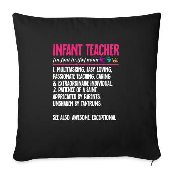 Enseignante de maternelle Éducatrice de centre de garde - Housse de coussin décorative 45 x 45 cm - noir - Devant