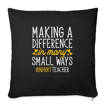 Enseignante de maternelle Éducatrice de centre de garde - Housse de coussin décorative 45 x 45 cm - noir - Devant