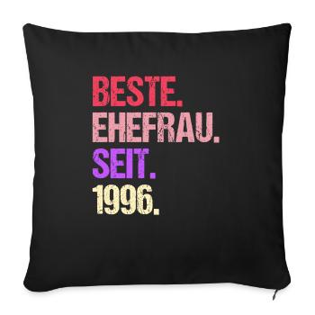 Valentine's Day Best Wife Since 1996 - Sofa pillowcase 17,3'' x 17,3'' (45 x 45 cm) - black - Front