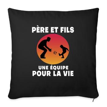 Father and Son Retro Football Vintage Dad - Sofa pillowcase 17,3'' x 17,3'' (45 x 45 cm) - black - Front