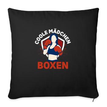 Coole Mädchen Boxen Boxer Kampfsport - Sofakissenbezug 45 x 45 cm - Schwarz - Vorne