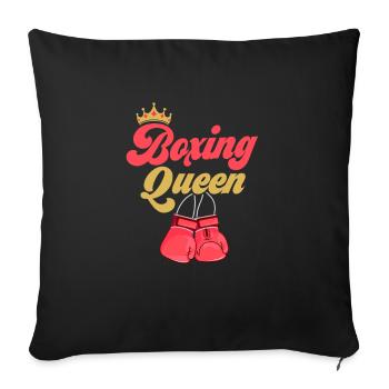 Boxing Queen Training Boxer - Sofa pillowcase 17,3'' x 17,3'' (45 x 45 cm) - black - Front