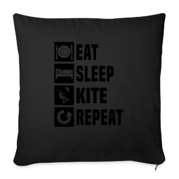 Kitesurf Kitesurf Kitesurf Cerf-volant Kitesurf Homme - Housse de coussin décorative 45 x 45 cm - noir - Devant