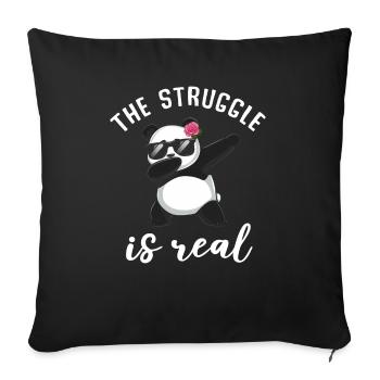 Panda Panda Bear Funny - Sofa pillowcase 17,3'' x 17,3'' (45 x 45 cm) - black - Front