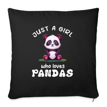 Panda Panda Bear Funny - Sofa pillowcase 17,3'' x 17,3'' (45 x 45 cm) - black - Front