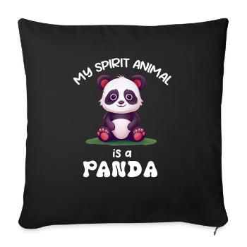 Panda Panda Bear Funny - Sofa pillowcase 17,3'' x 17,3'' (45 x 45 cm) - black - Front