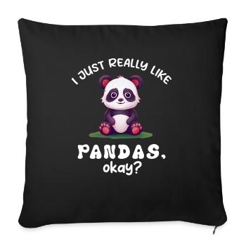 Panda Panda Bear Funny - Sofa pillowcase 17,3'' x 17,3'' (45 x 45 cm) - black - Front