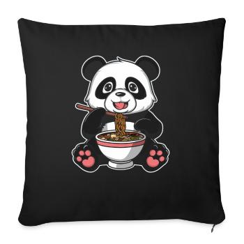 Panda Panda Bear Funny - Sofa pillowcase 17,3'' x 17,3'' (45 x 45 cm) - black - Front