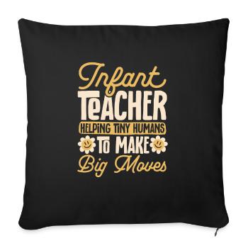 Enseignante de maternelle Éducatrice de centre de garde - Housse de coussin décorative 45 x 45 cm - noir - Devant