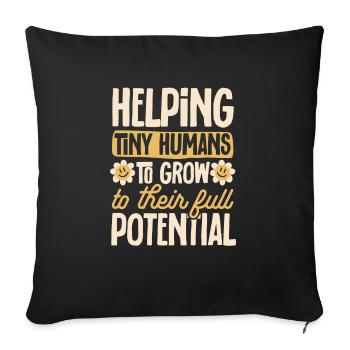 Enseignante de maternelle Éducatrice de centre de garde - Housse de coussin décorative 45 x 45 cm - noir - Devant