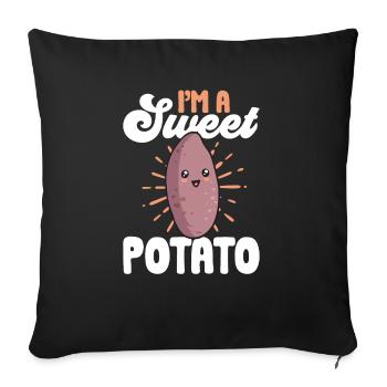 Légumes-racines de patates douces - Housse de coussin décorative 45 x 45 cm - noir - Devant
