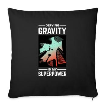Funny parkour saying - Sofa pillowcase 17,3'' x 17,3'' (45 x 45 cm) - black - Front
