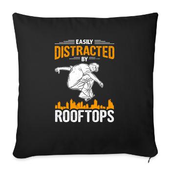 Funny parkour saying - Sofa pillowcase 17,3'' x 17,3'' (45 x 45 cm) - black - Front