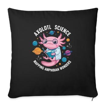 Axolotl Science Teacher Mexican Salamander - Sofa pillowcase 17,3'' x 17,3'' (45 x 45 cm) - black - Front