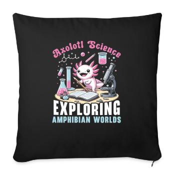 Axolotl Science Teacher Mexican Salamander - Sofa pillowcase 17,3'' x 17,3'' (45 x 45 cm) - black - Front