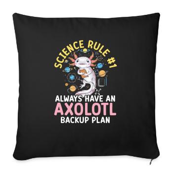 Axolotl Science Teacher Mexican Salamander - Sofa pillowcase 17,3'' x 17,3'' (45 x 45 cm) - black - Front