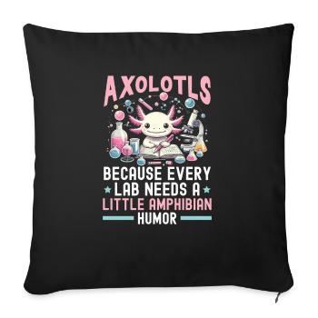 Axolotl Science Teacher Mexican Salamander - Sofa pillowcase 17,3'' x 17,3'' (45 x 45 cm) - black - Front
