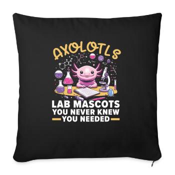 Axolotl Science Teacher Mexican Salamander - Sofa pillowcase 17,3'' x 17,3'' (45 x 45 cm) - black - Front