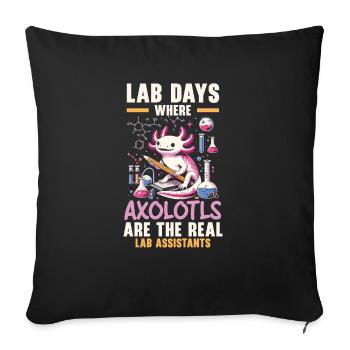 Axolotl Science Teacher Mexican Salamander - Sofa pillowcase 17,3'' x 17,3'' (45 x 45 cm) - black - Front