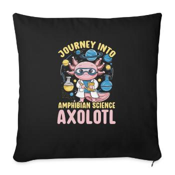 Axolotl Science Teacher Mexican Salamander - Sofa pillowcase 17,3'' x 17,3'' (45 x 45 cm) - black - Front