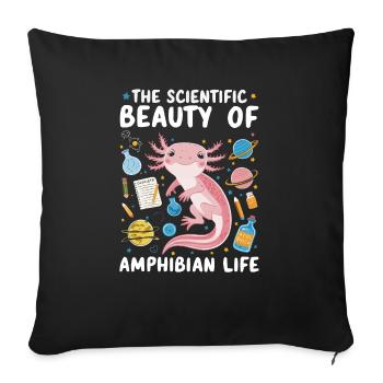 Axolotl Science Teacher Mexican Salamander - Sofa pillowcase 17,3'' x 17,3'' (45 x 45 cm) - black - Front