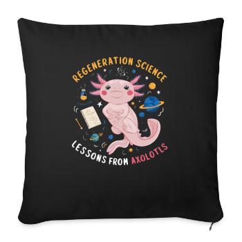Axolotl Science Teacher Mexican Salamander - Sofa pillowcase 17,3'' x 17,3'' (45 x 45 cm) - black - Front