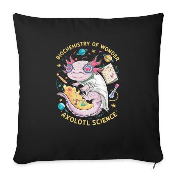 Axolotl Science Teacher Mexican Salamander - Sofa pillowcase 17,3'' x 17,3'' (45 x 45 cm) - black - Front