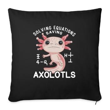 Axolotl Math Teacher Mexican Salamander Amphibian - Sofa pillowcase 17,3'' x 17,3'' (45 x 45 cm) - black - Front