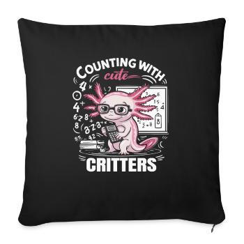 Axolotl Math Teacher Mexican Salamander Amphibian - Sofa pillowcase 17,3'' x 17,3'' (45 x 45 cm) - black - Front