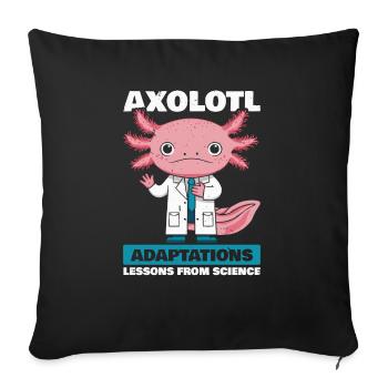 Axolotl Science Teacher Mexican Salamander - Sofa pillowcase 17,3'' x 17,3'' (45 x 45 cm) - black - Front