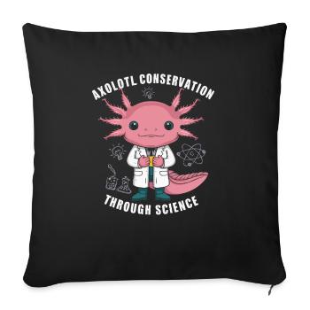 Axolotl Science Teacher Mexican Salamander - Sofa pillowcase 17,3'' x 17,3'' (45 x 45 cm) - black - Front