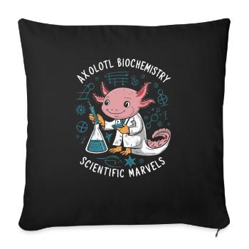 Axolotl Science Teacher Mexican Salamander - Sofa pillowcase 17,3'' x 17,3'' (45 x 45 cm) - black - Front
