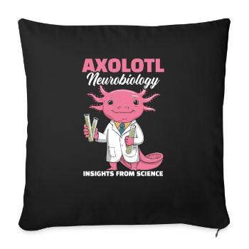 Professeur de sciences axolotl Salamandre mexicaine - Housse de coussin décorative 45 x 45 cm - noir - Devant