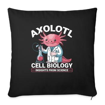 Axolotl Science Teacher Mexican Salamander - Sofa pillowcase 17,3'' x 17,3'' (45 x 45 cm) - black - Front