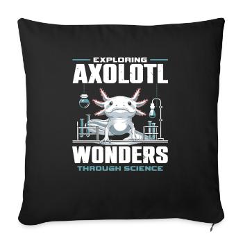 Axolotl Science Teacher Mexican Salamander - Sofa pillowcase 17,3'' x 17,3'' (45 x 45 cm) - black - Front