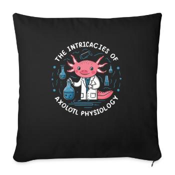 Axolotl Professeur de sciences Salamandre mexicaine - Housse de coussin décorative 45 x 45 cm - noir - Devant