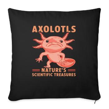 Axolotl Science Teacher Mexican Salamander - Sofa pillowcase 17,3'' x 17,3'' (45 x 45 cm) - black - Front