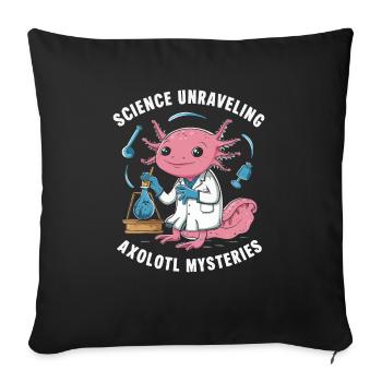 Axolotl Science Teacher Mexican Salamander - Sofa pillowcase 17,3'' x 17,3'' (45 x 45 cm) - black - Front
