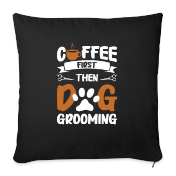 Toiletteur pour chiens et toilettage pour chiens - Housse de coussin décorative 45 x 45 cm - noir - Devant