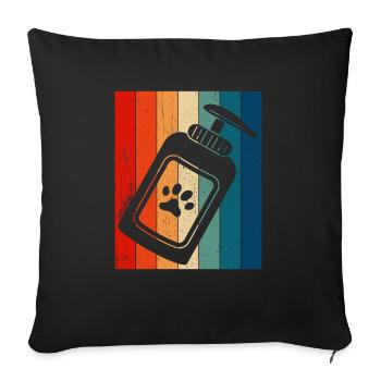 Toiletteur pour chiens et toilettage pour chiens - Housse de coussin décorative 45 x 45 cm - noir - Devant
