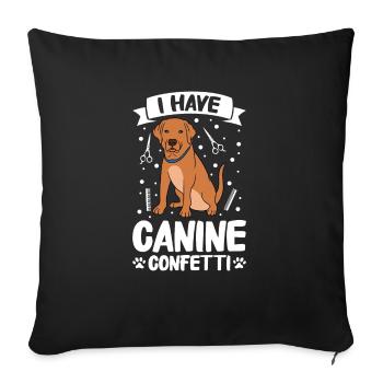 Toiletteur pour chiens et toilettage pour chiens - Housse de coussin décorative 45 x 45 cm - noir - Devant