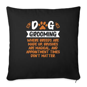 Toiletteur pour chiens et toilettage pour chiens - Housse de coussin décorative 45 x 45 cm - noir - Devant