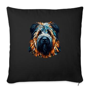 Polygon Art Briard Briards - Sofa pillowcase 17,3'' x 17,3'' (45 x 45 cm) - black - Front