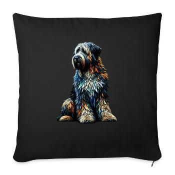 Polygon Art Briard Briards - Sofa pillowcase 17,3'' x 17,3'' (45 x 45 cm) - black - Front