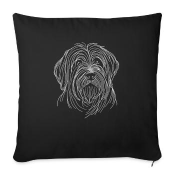 Line Art Briard Briards - Sofa pillowcase 17,3'' x 17,3'' (45 x 45 cm) - black - Front