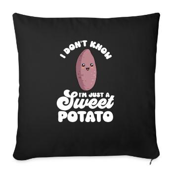 Légumes-racines de patates douces - Housse de coussin décorative 45 x 45 cm - noir - Devant