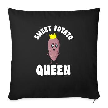 Légumes-racines de patates douces - Housse de coussin décorative 45 x 45 cm - noir - Devant