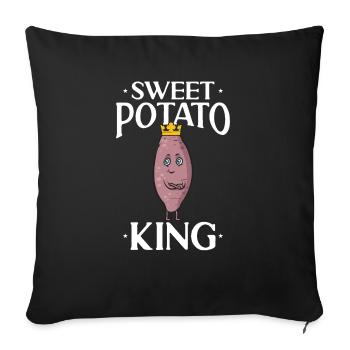 Légumes-racines de patates douces - Housse de coussin décorative 45 x 45 cm - noir - Devant