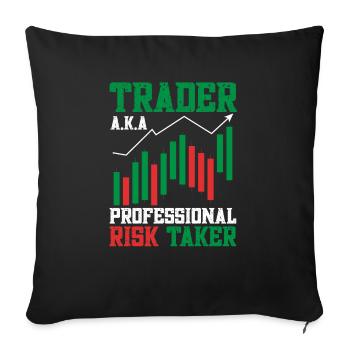Trading Crypto Stock Market Investor Day Trader - Housse de coussin décorative 45 x 45 cm - noir - Devant