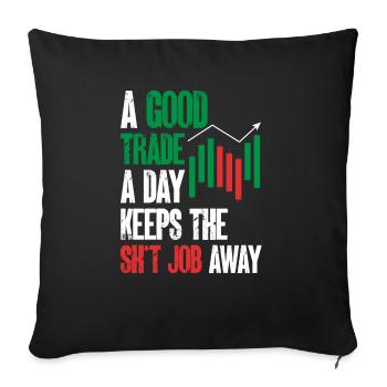 Trading Crypto Stock Market Investor Day Trader - Housse de coussin décorative 45 x 45 cm - noir - Devant